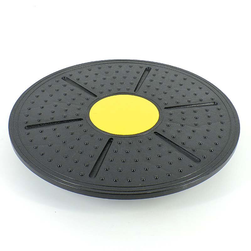360Degree Fitness Balance Board Rotatable Massage Disc Round Plates Board Gym Waist Twisting Exerciser Stability Disc Round: YELLOW