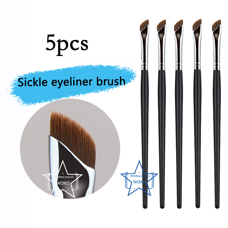 Eyeliner-Pinsel mit abgewinkelter Klinge, dünner Augenbrauenpinsel, Sichel-Eyeliner, flüssiges Gel, Eyeliner-Pinsel, dünner abgewinkelter Eyeliner, machen-hoch-Werkzeug: verrotten