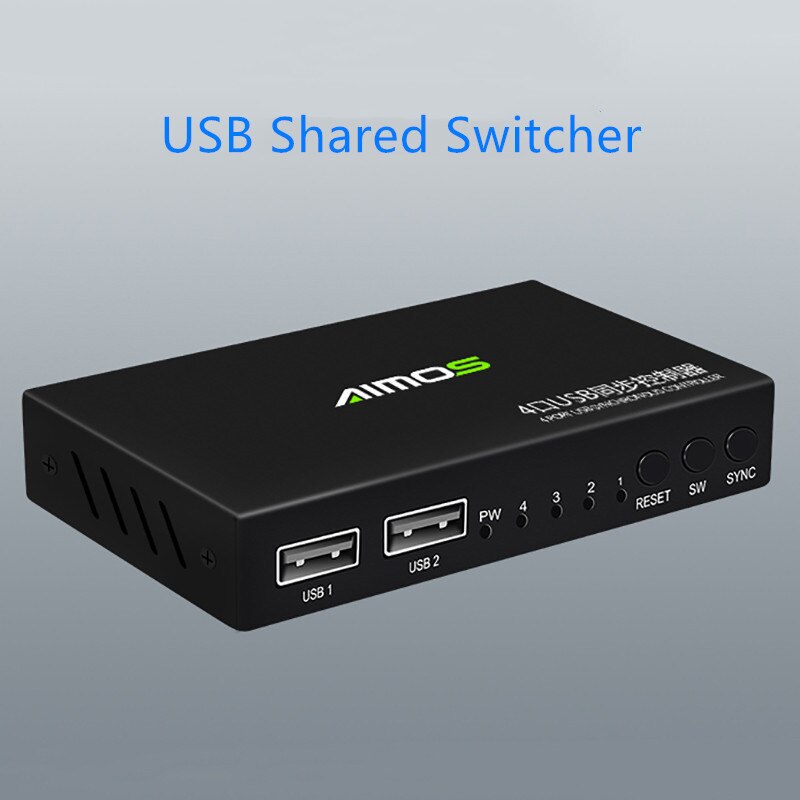 2 porte usb-a  to 4 porte usb-b km switch box usb 2.0 tastatur mus synchronizer gaming controller til monitor computer