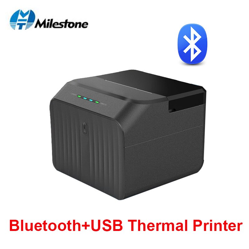 Milestone Bluetooth Receipt Thermal Printer USB Destop Portable Ticket Bill POS windows IOS Android 58mm for Supermarket: Bluetooth Printer / UK Plug