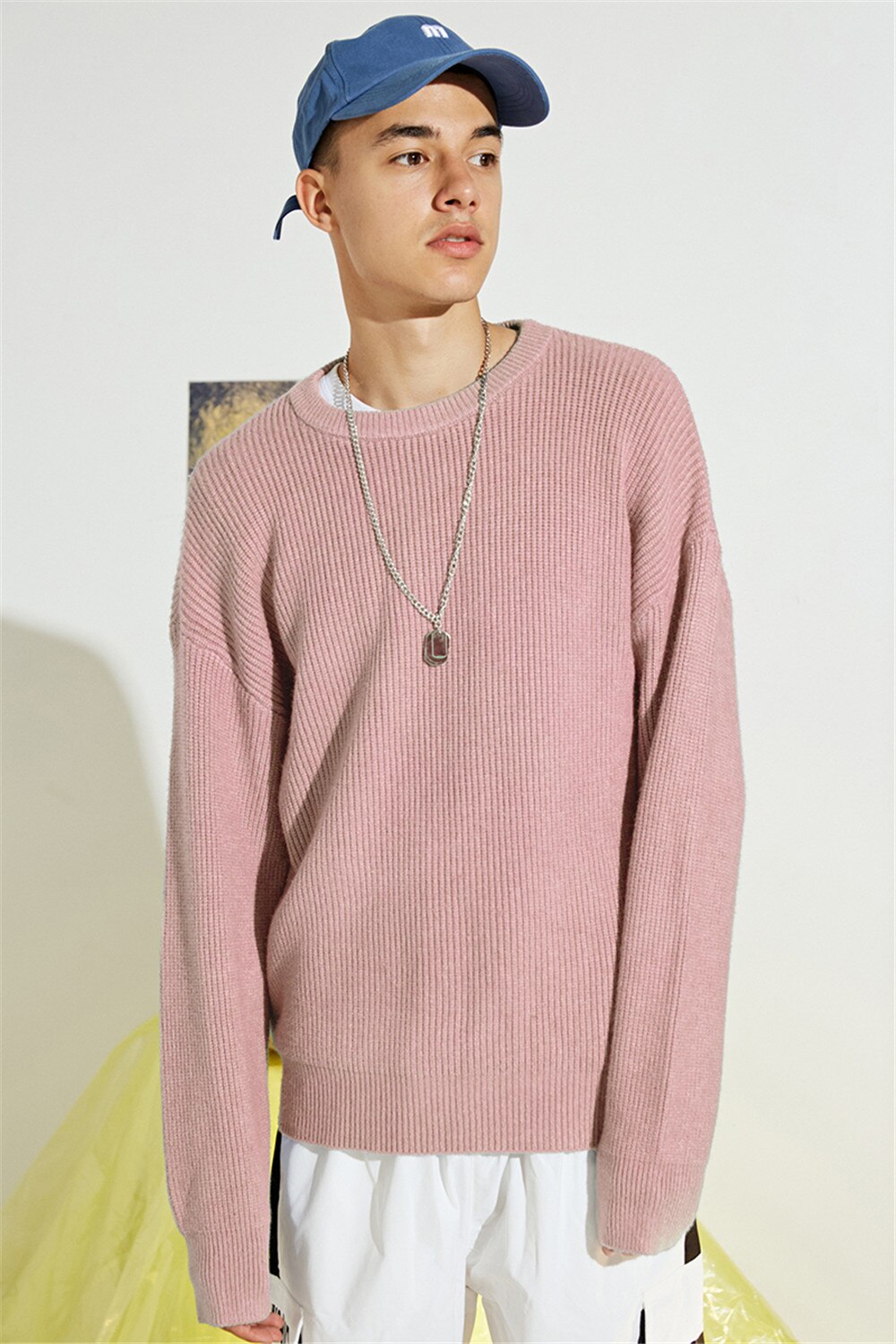 Raibaallu Men's Pullover - Oversize Long Sleeve Knitwear Top - Autumn Collection