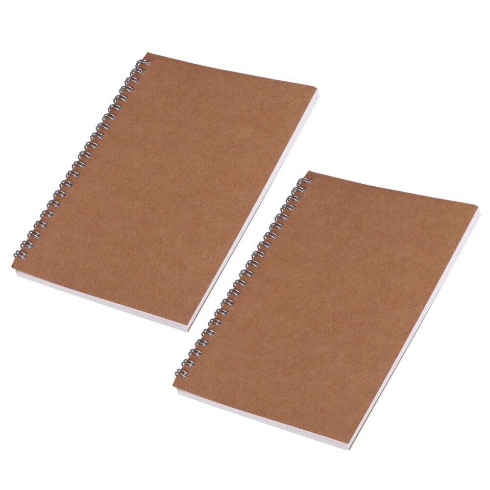 2pcs Student Daily Planner Efficiency Agenda Schedule Notebooks Diary Stationery (Leather)