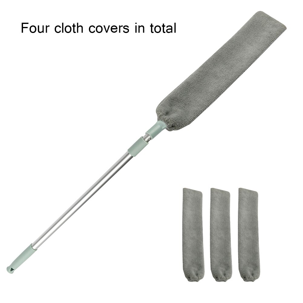 Cepillo de polvo para mesita de noche, accesorio retráctil para cama, hueco inferior, mango largo, microfibra mágica, artefacto de limpieza de polvo, barrido de pelo para el hogar: set 2