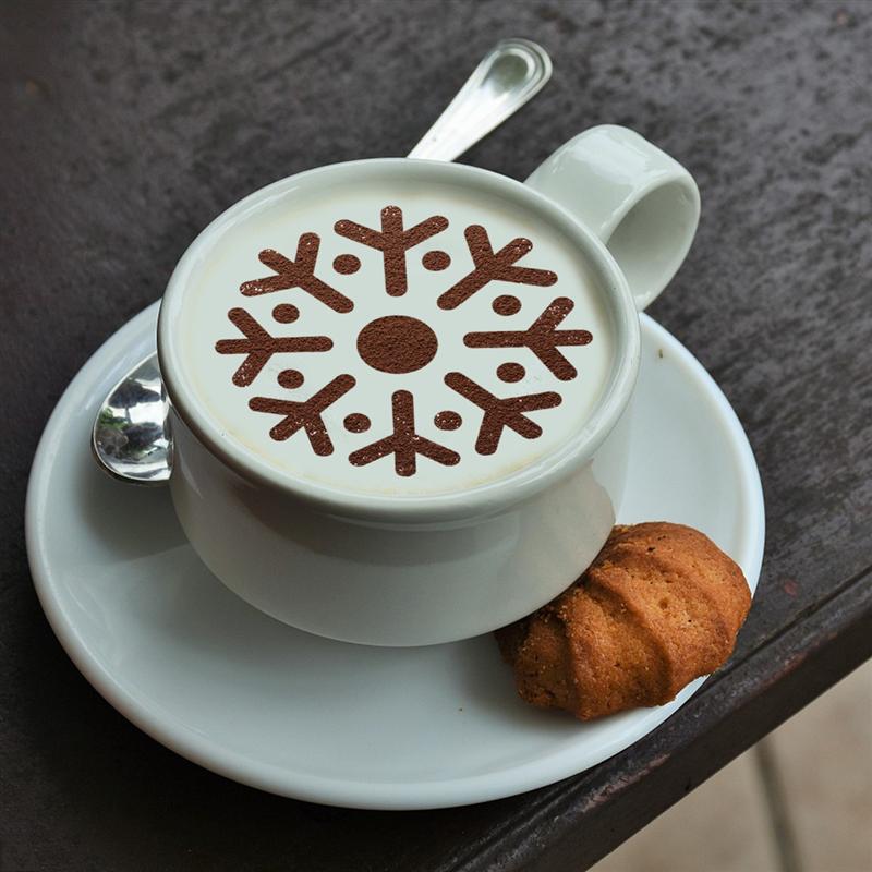 6 stücke Kaffee Schablonen Edelstahl DIY Cappuccino Latte Milch Kunst Vorlage Druck Modell Coffeeware (Verschiedene Stil 5)