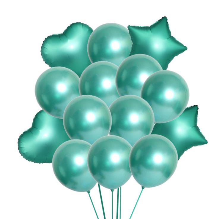 14 stk / parti 18 tommer metal & pailletter ballon hjerte stjerne mat helium ballon bryllupsfest dekorationsforsyninger fødselsdag balloner brusebad: 2