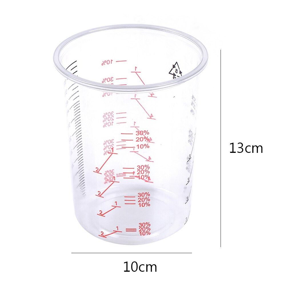 10Pcs 600ml Clear Plastic Paint Liquid Mixing Graduated Measuring Cup Container for Baking Beaker Liquid Measure Cup Container