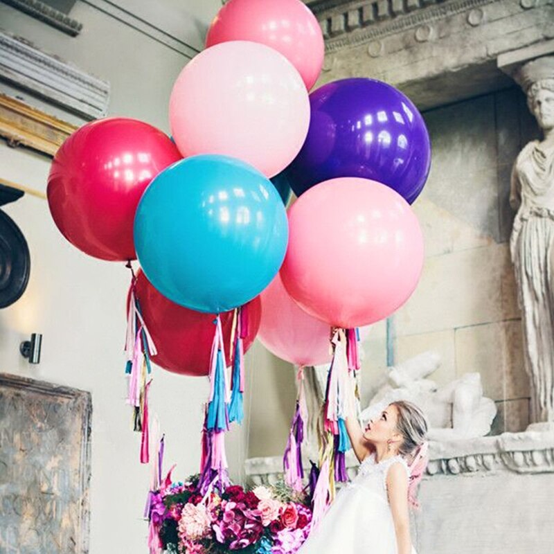 2 pièces 36 pouces surdimensionné rond latex ballon 90c géant anniversaire arc fête d'anniversaire décoration de mariage ballon flottant