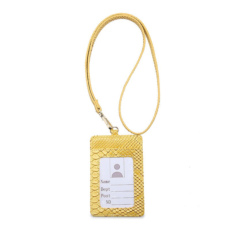 Mode Multifunctionele Id Card Case Vrouwen Purse Pu Leer Snake Patroon Credit Kaarthouder Werk Kaarthouder Bus kaarthouder: yellow