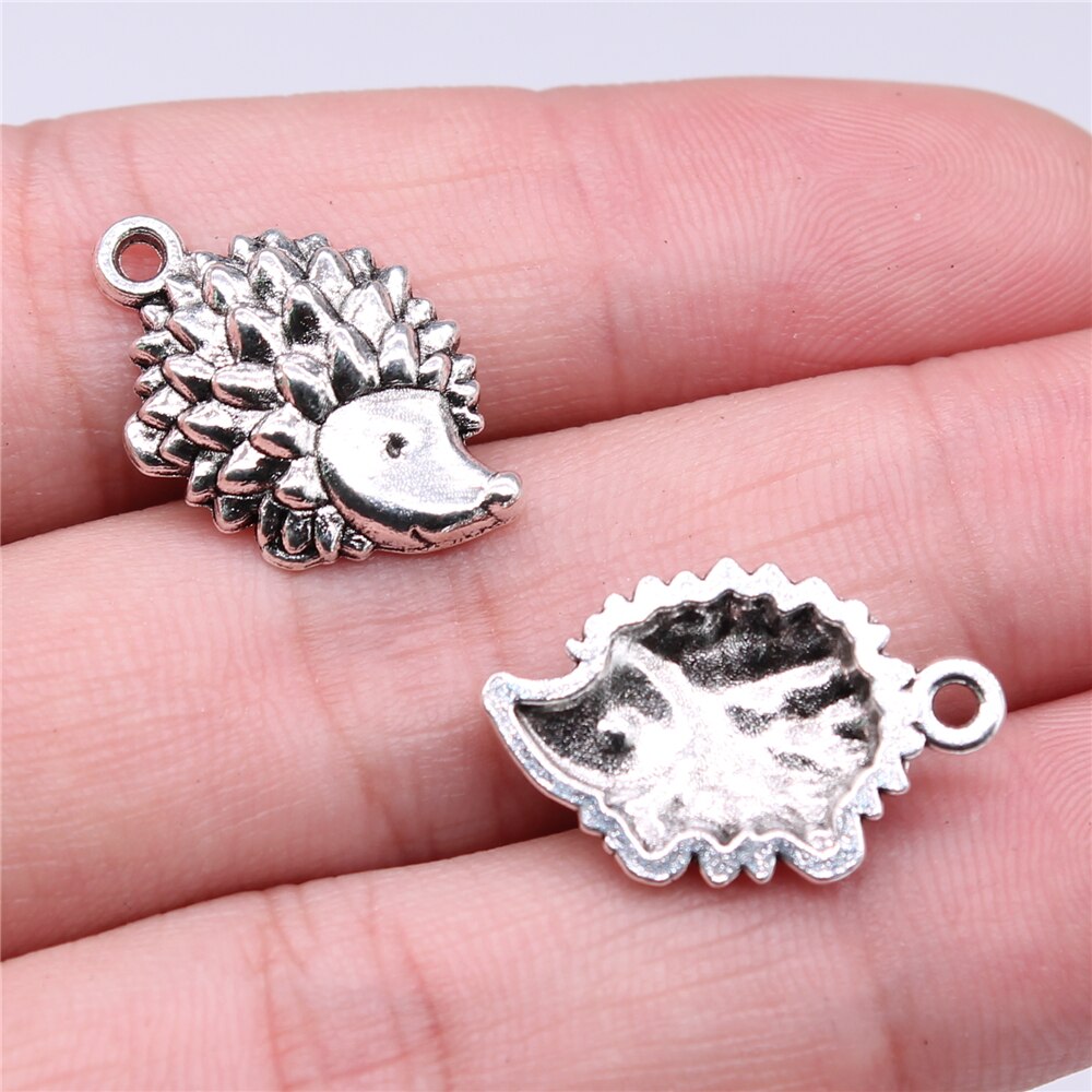 WYSIWYG 10 pz 22x1 4mm Charms Hedgehog Charms per creazione di gioielli risultati di gioielli fai da te ciondolo in lega di colore argento antico