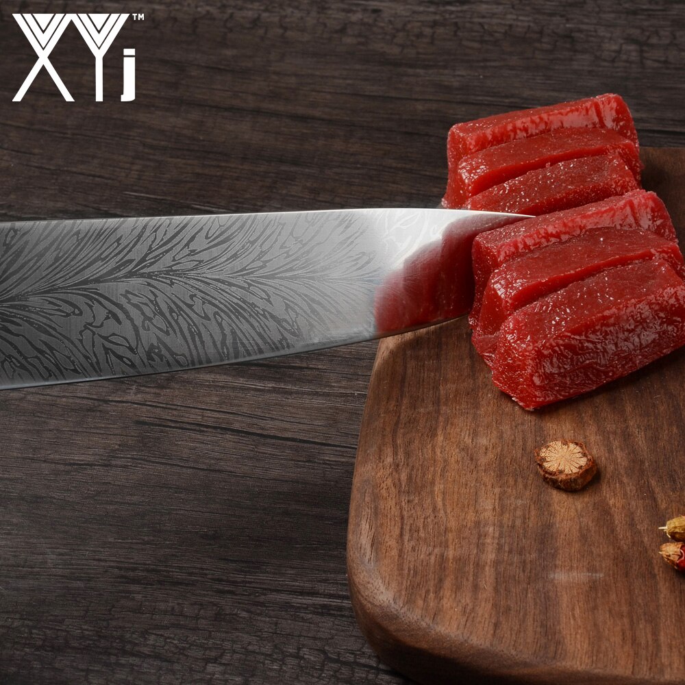 XYj Keuken Roestvrijstalen Mes Damascus Patroon Sharp Blade Chef Snijden Brood Hakken Santoku Utility Paring Messen
