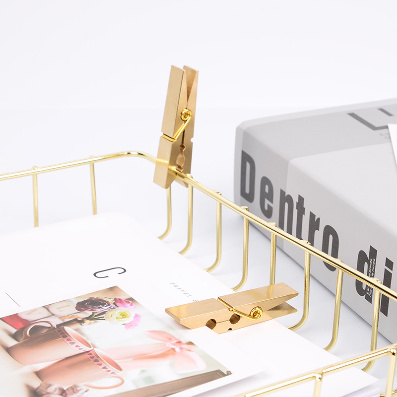 1 pc Cute Kawai brass copper Metal Paper Binder Clip Photo Message