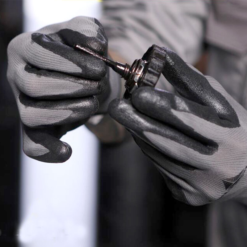 24Pieces/12 Pairs Mechanica Veiligheid Werkhandschoenen Zwarte Nylon Palm Nitril Gecoat Industriële Hand Handschoenen