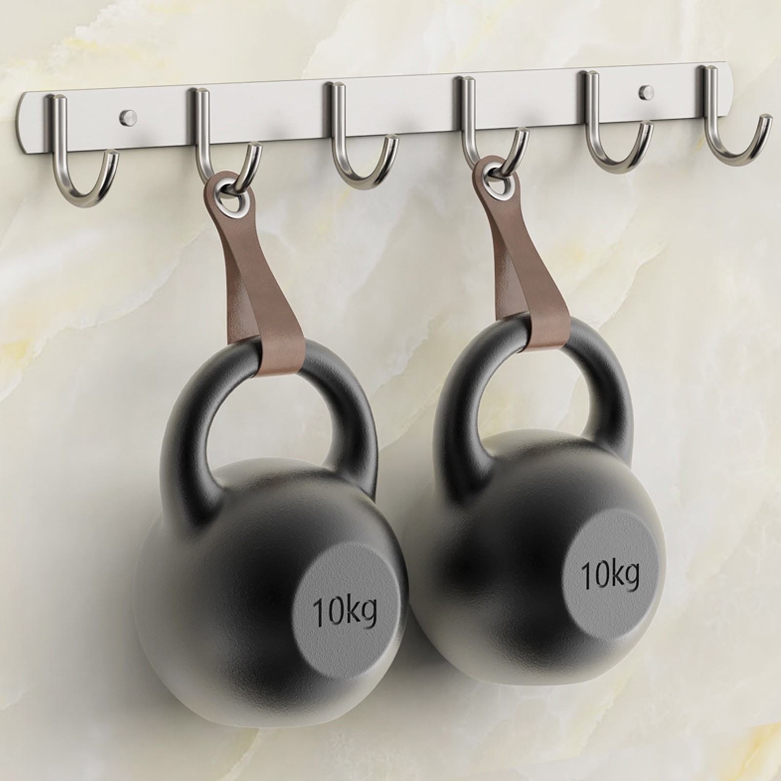 Rostfritt stål galge kraftiga krokar för badrum kök vardagsrum silver väggmonterad klädhatthållare mångsidig