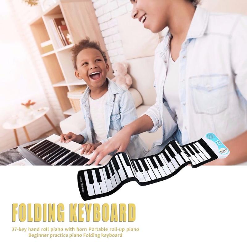 Piano souple électronique de clavier de Silicone portatif de Piano enroulable Flexible de 37 touches sans Instrument de musique roulé à la main de batterie