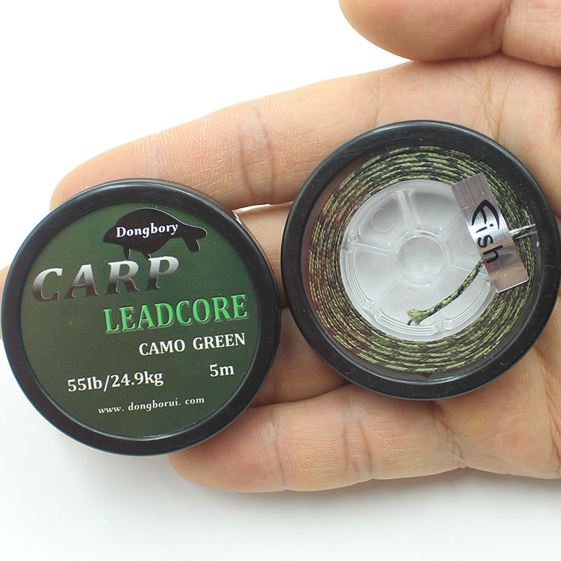 5m carpa linha de pesca chumbo núcleo helicóptero carpa equipamento de cabelo broca 12 trança fio líder linha equipamento de pesca diy acessórios