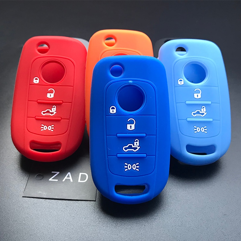 ZAD 4 knoppen Siliconen rubber autosleutel case cover voor FIAT Toro 500X nuovo grazie key case cover shell