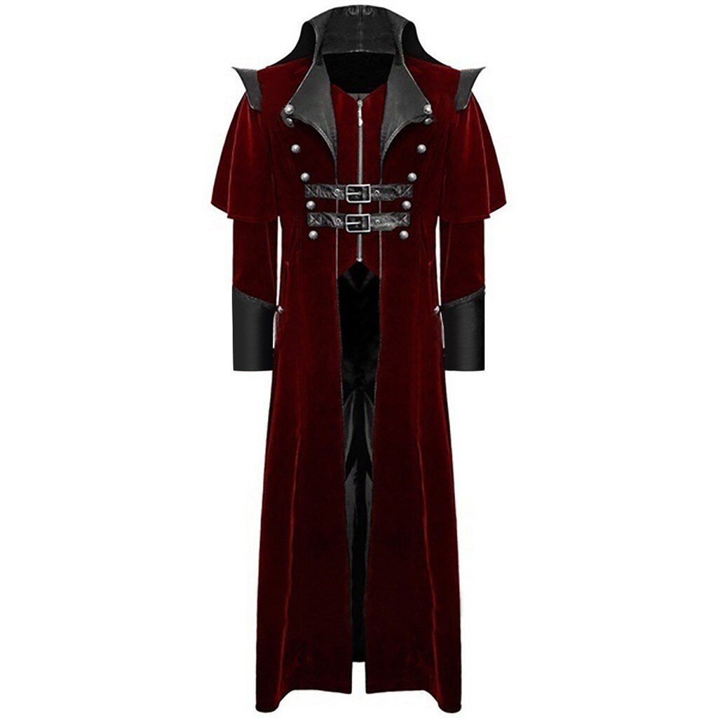 Gothic Victorian Tailcoat Men Vintage Steampunk Cosplay Uniform Costume