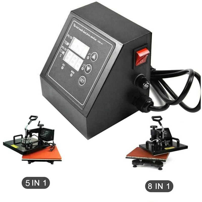 Heat Press Machine Temperature Control Box, Multifunctional Digital LED Controller, for ECO LLC Heat Transfer US Plug