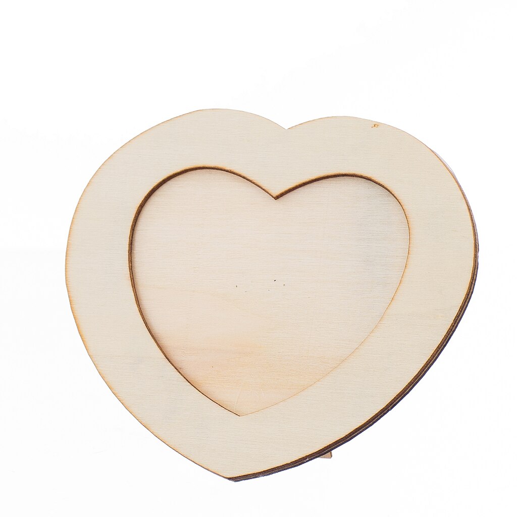 MagiDeal-marco de fotos de corazón de amor de madera, marco de fotos artesanal, Base de arte, de cumpleaños para niños y bodas