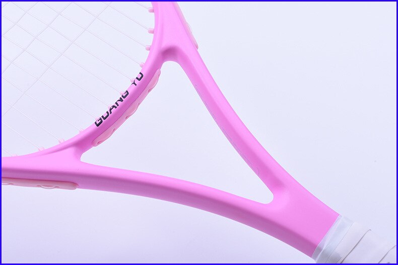 Amatør mellomliggende tennisracket kompleks karbonnett tennisracket treningsnivå tennisracket racket bag støtdempere: Rosa