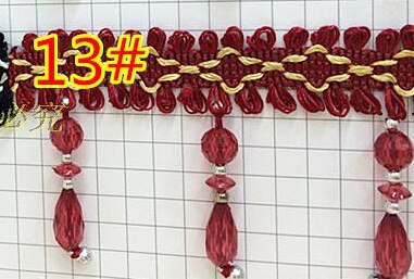 12 gård/lott 12 färger gardinspets tillbehör tofs fransar trim själv pumpa pärlor kristall pärla draperi sömnad  ca117: 13 jujubröd