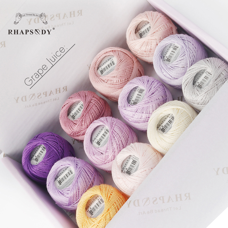 Rhapsody Premium Größe 8 Perle Baumwolle Stickerei Gewinde 12 Bals Für Kreuz Stich DIY Häkeln Versengt Mercerisierter Ägyptischer Baumwolle