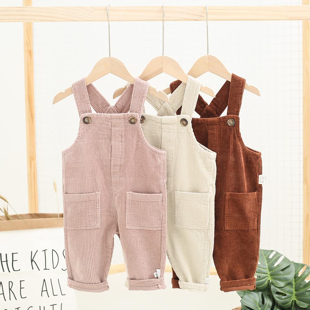 MILANCEl Kids Overalls Baby Overalls Solid Corduroy Boys Pants Winter Overalls for Children Girls Clothing