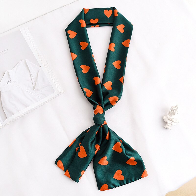 and silk scarf women's and foreign style decoration thin and narrow long scarf Ribbon Hair Band binding belt