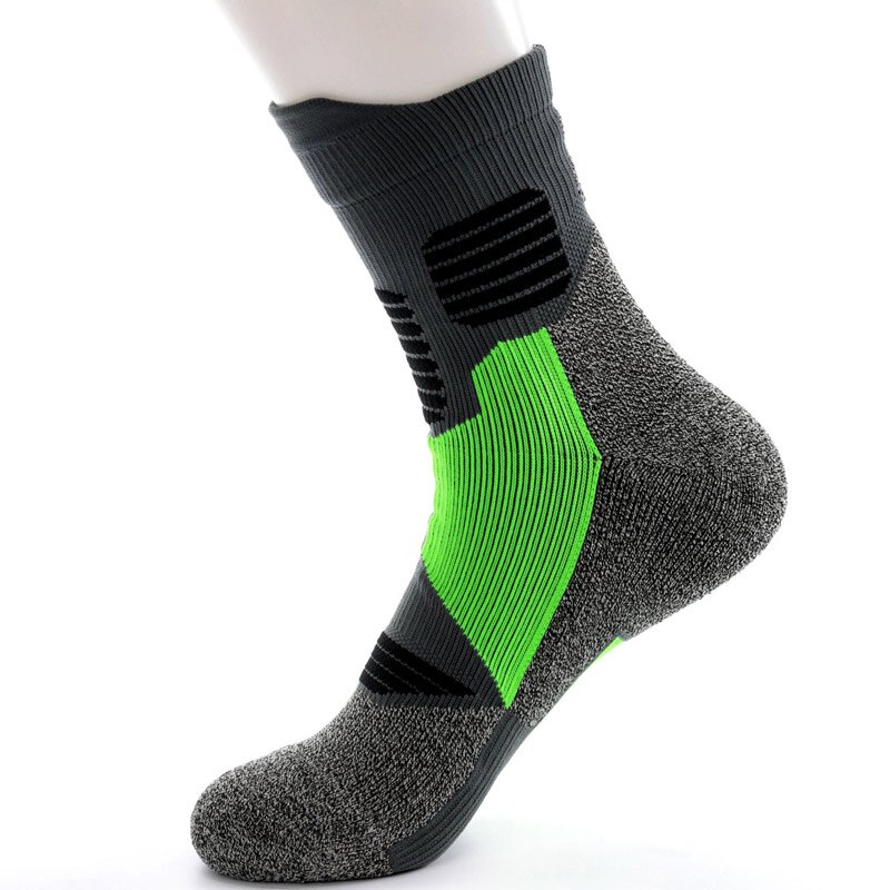 Professionele Mannen Sport Running Sokken Zweet Dikke Handdoek Bodem Wandelen Basketbal Outdoor Gym Fitness Sport Compressie Sokken: Dark Gray