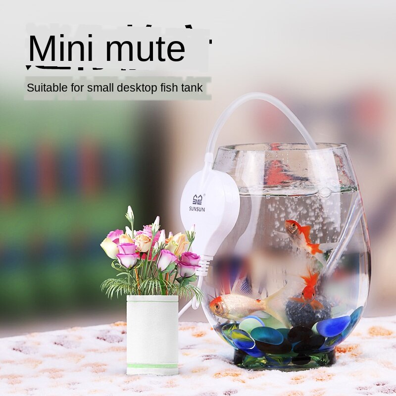 Mini luftpumpe henge sugetank bord øke oksygenpumpe dempet lav lyd, luftkompressor boble stein boble for mini akvarium