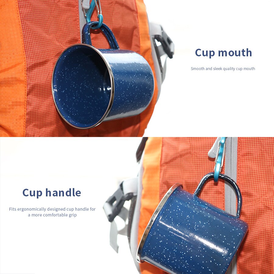 300ml Hause Küche Außen Tasse Camping Emaille Becher Blau Edelstahl Tasse Mund Multifunktionale Tasse