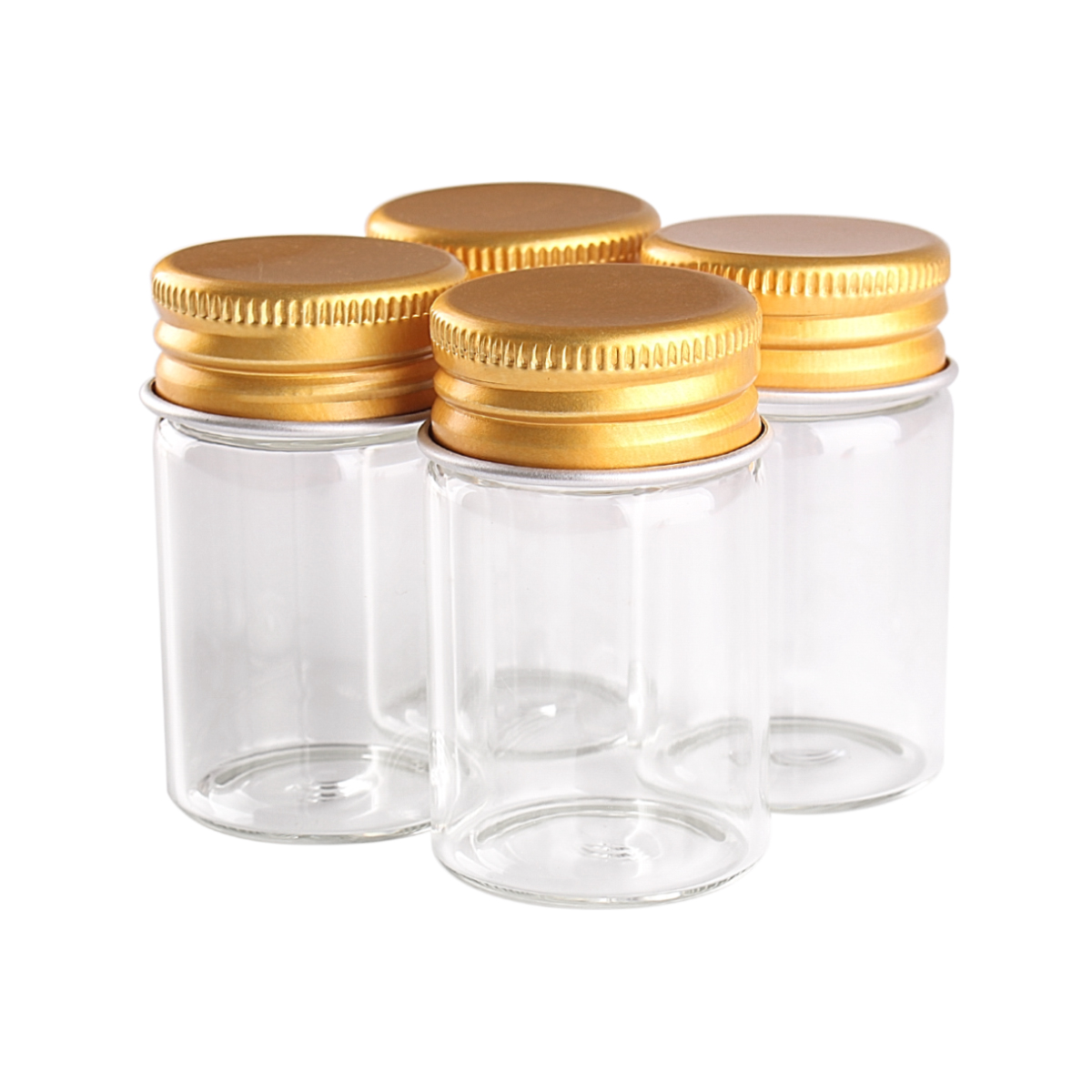 24 pieces 20ml 30*50mm Glass Bottles with Golden Aluminum Caps Small Glass Jars Glass Vials for Wedding Crafts