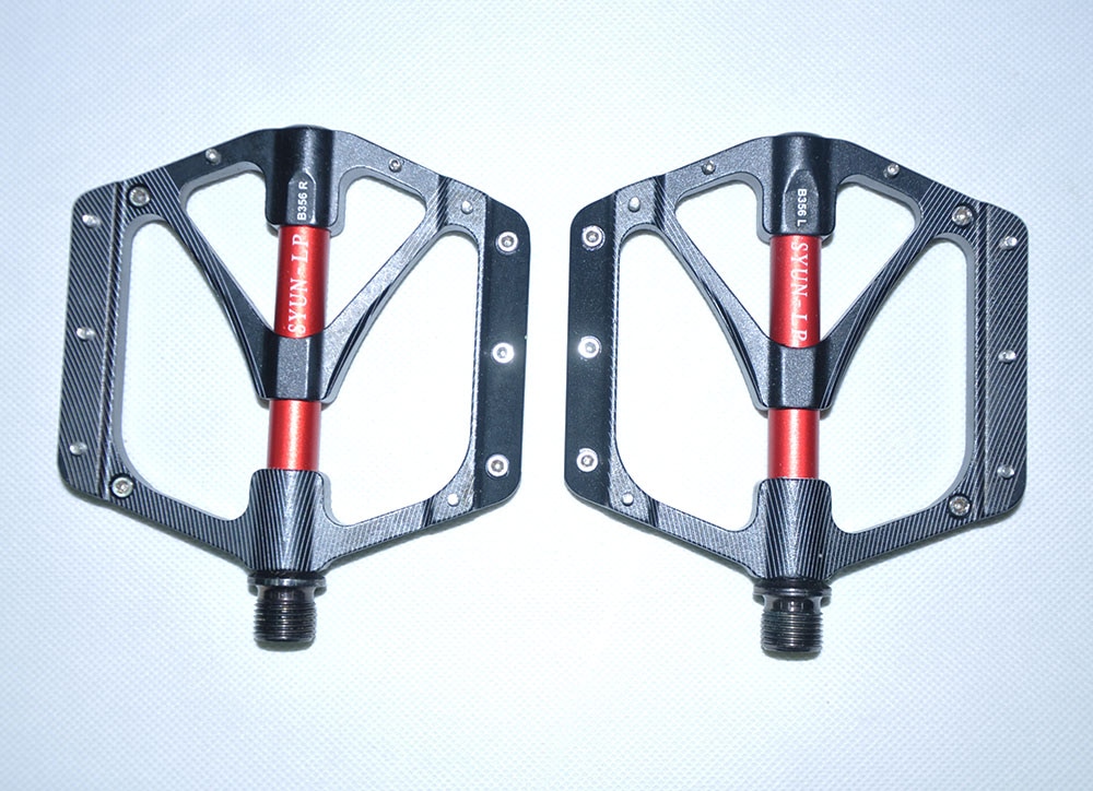 SYUN-LP light weight B356 red black replace pins Plat form sealed bearing CNC aluminum alloy mtb bicycle pedals