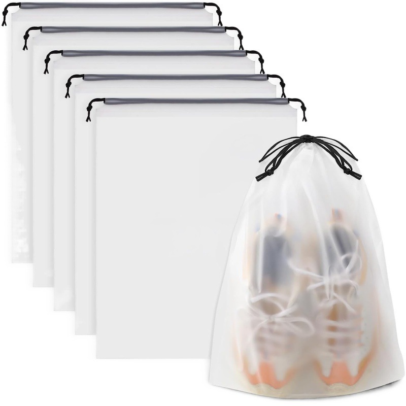 10 STKS Draagbare Schoenopslag Trekkoord Eco Opbergzakken voor Schoenen Diversen Reizen Waterdichte Transparante Plastic Opbergtas