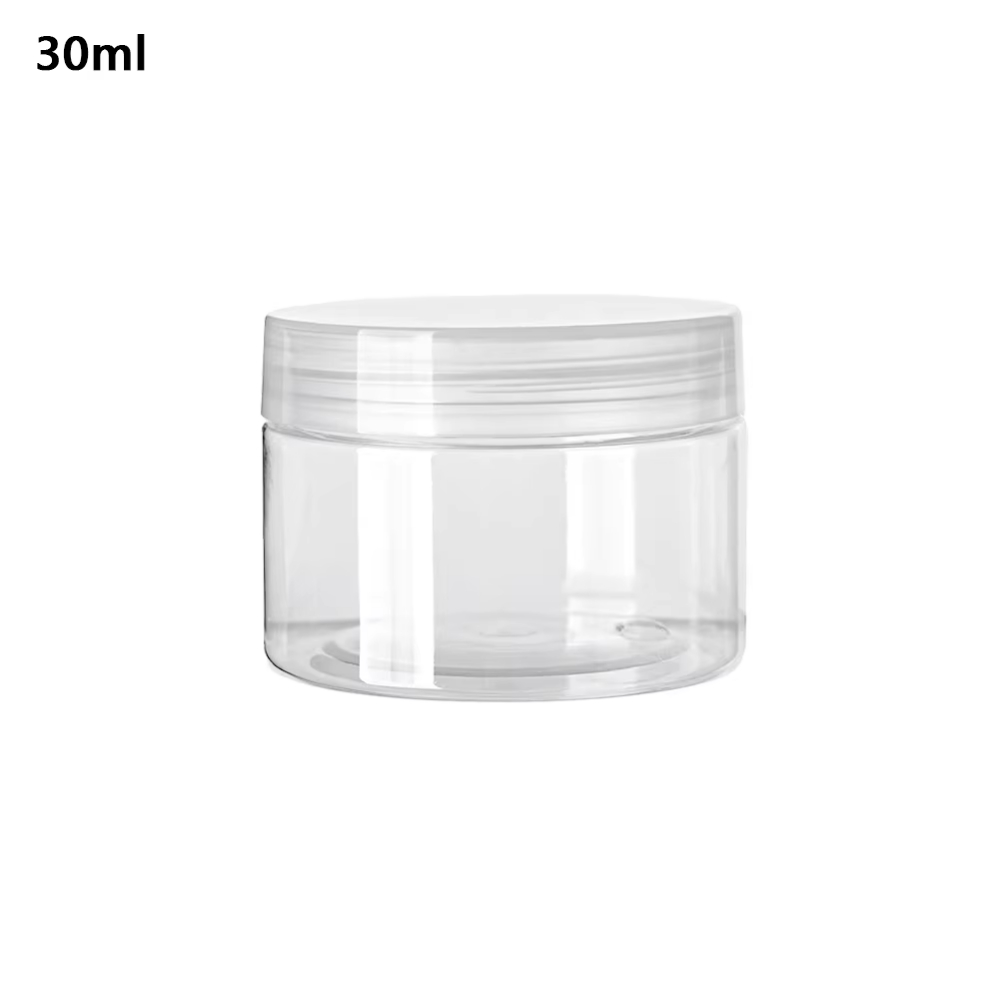 5 uds 30/50/60/80/100/120/150ml frascos de plástico vacíos PET transparentes para cosméticos maquillaje frascos de almacenamiento transparentes contenedores de bote de muestra de crema facial