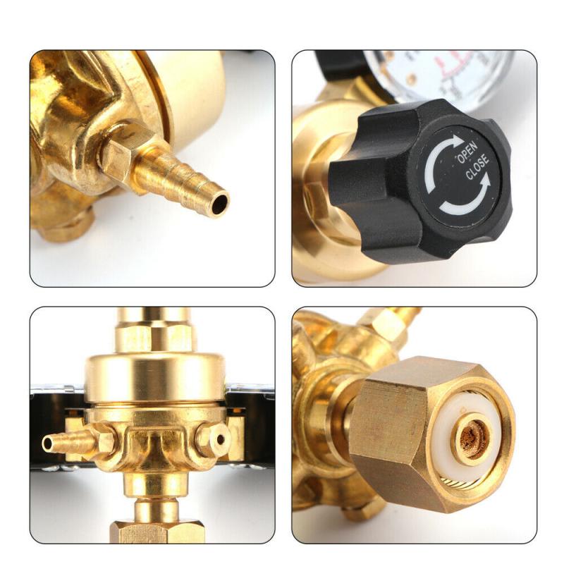 Argon  co2 svejsning twin gauge gasflaske trykregulator reducer høj nøjagtighed værktøj tilbehør mini mig tig holdbart hjem