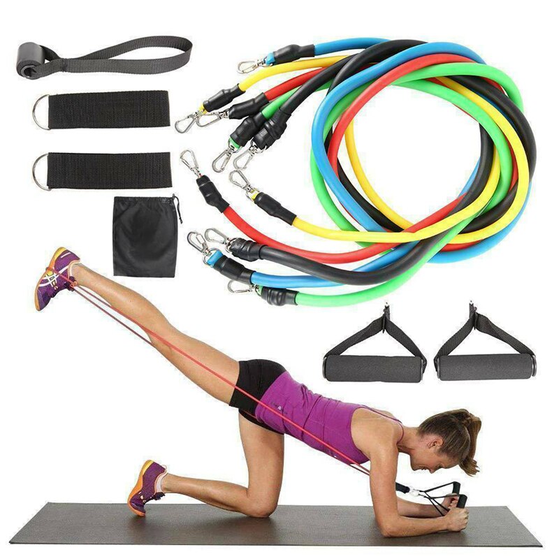 Verstelbare Pull Touw 11 Delige Set Latex Pull Buis Fitness Tools Sport Bodys Building Accessoires Weerstand Bands