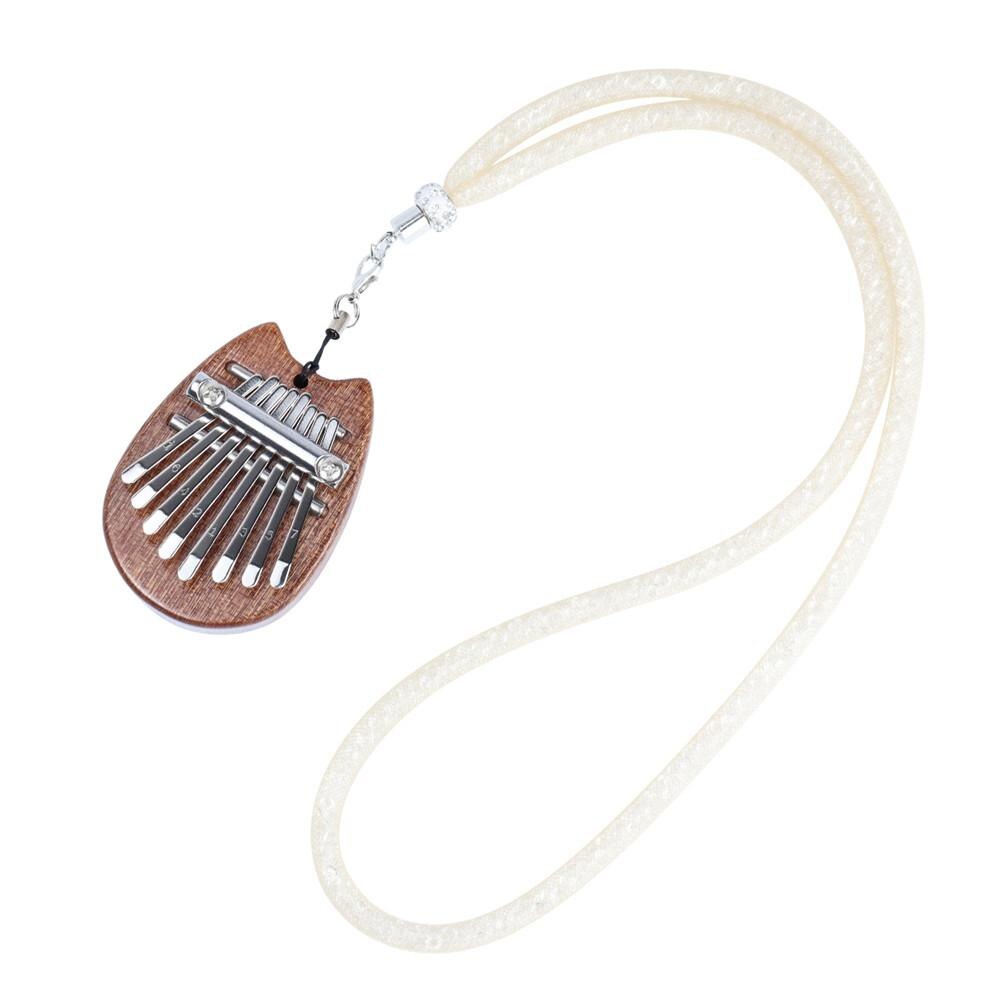 8 Keys Mini Kalimba Thumb Piano Mbira Sanza Solid Wood Toy With Lanyard Pendant Finger Keyboard Instrument: Default Title