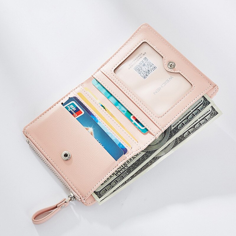 Individual ID Card Holder Wallet Women Leather Zipper Coin Purse Ladies Purses Forever Young Female Wallet Carteira