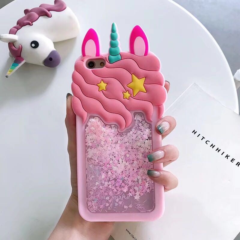 3D Cartoon Pink Quicksand Unicorn Silicone Case For Samsung Galaxy A50 A10 A20 A30 A40 M20 S8 S9 S10 Plus J4 J8 A9 A7 Cover