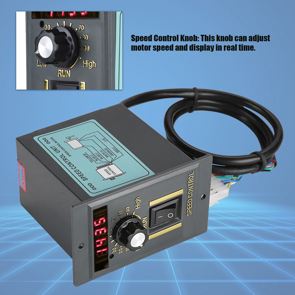 Ac 220v motorhastighetsregulator 50hz 400w digital justerbar trinnløs plc motorhastighetsregulator 0-1450 o / min hastighetsregulator