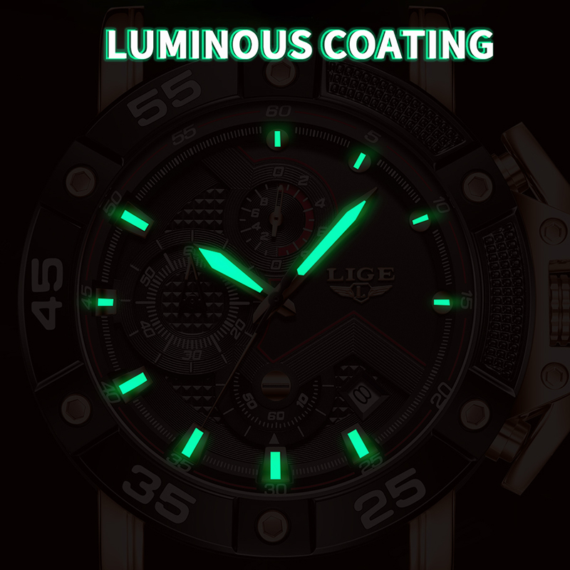 Top lige luksus herreure business silikone quartz herreur vandtæt lysende dato ur herreur relogio masculino
