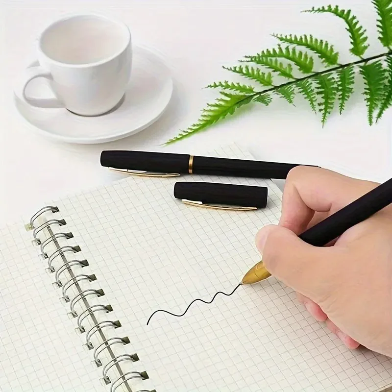 Bolígrafo de Gel de gran capacidad, 6 uds., 1,0/0,7/0,5mm, plumas de escritura a mano para caligrafía, tinta negra/azul/roja de carbono, suministros escolares