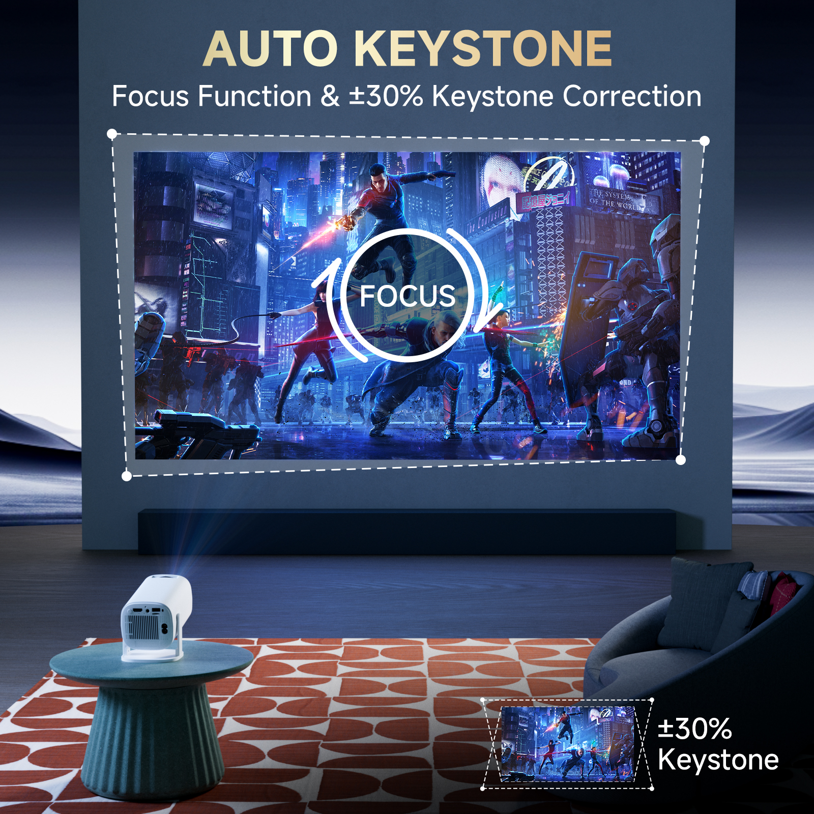 Projektor P30pro Nowy Natywny 720P Android 4K 1280*720 160ANSI Wifi Kino Zewnętrzny Przenośny 180 ° Obrotowy projektor hy300