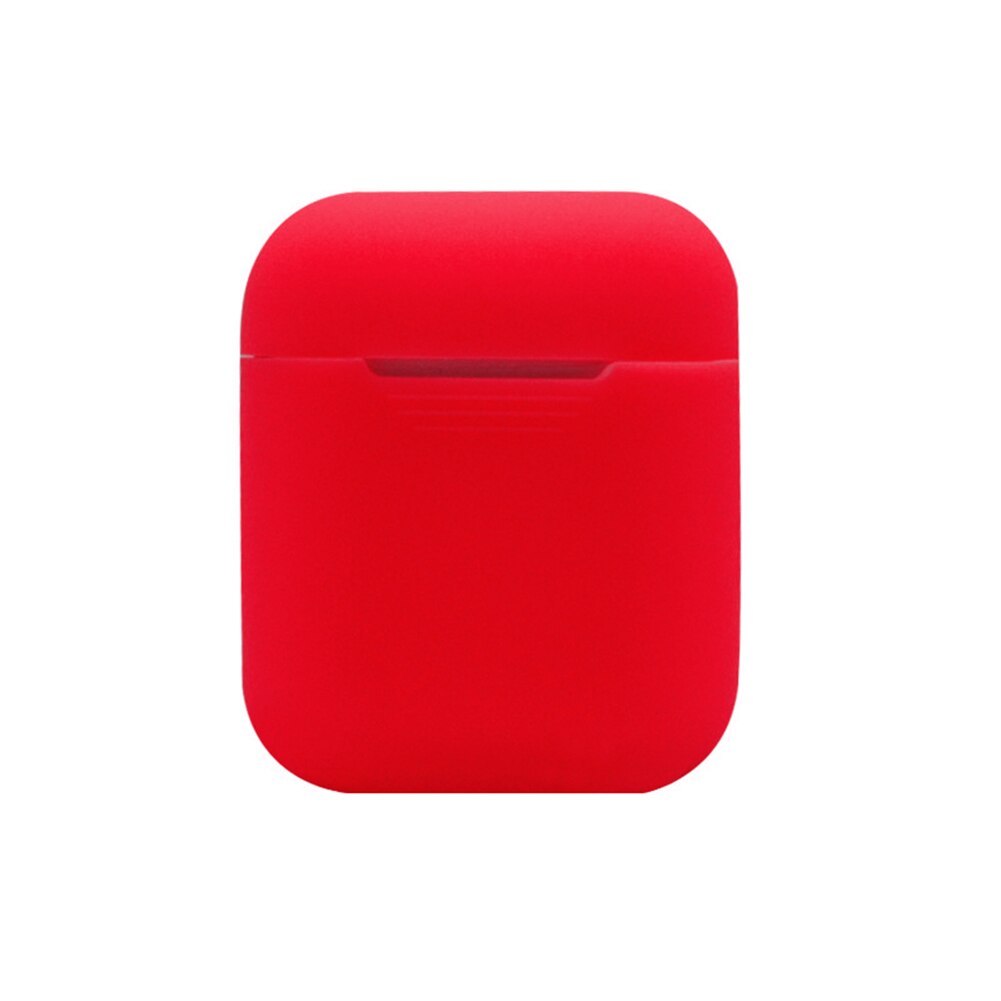 Funda de silicona blanda para auriculares carcasa a prueba de golpes protección a prueba de golpes para Apple Airpods: Rojo