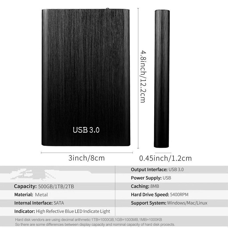 Hdd 2.5 "Externe Harde Schijf Harde Schijf 500Gb/1Tb/2Tb Hd Hard Drive