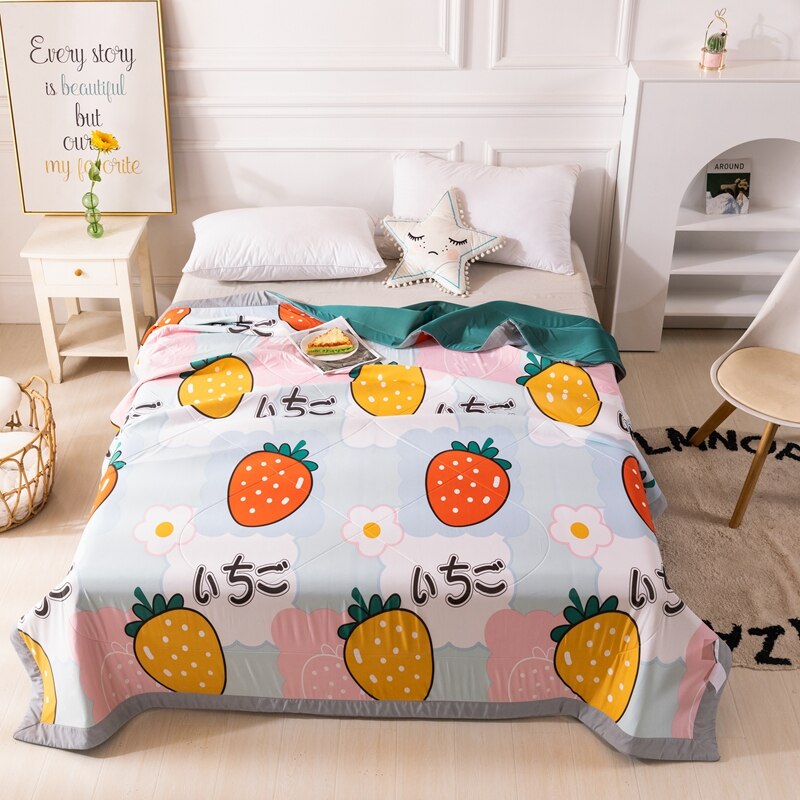 Kuup Cartoon Zomer Cool Latex Quilt Luxe Moderne Airconditioning Latex Vulling Deken Kids Adult Comfortabel Dekbed