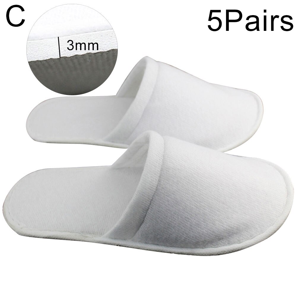 5 Paar Wegwerp Slippers Spa Hotel Gast Slippers Gesloten Teen Handdoek Indoor Wegwerp Slippers