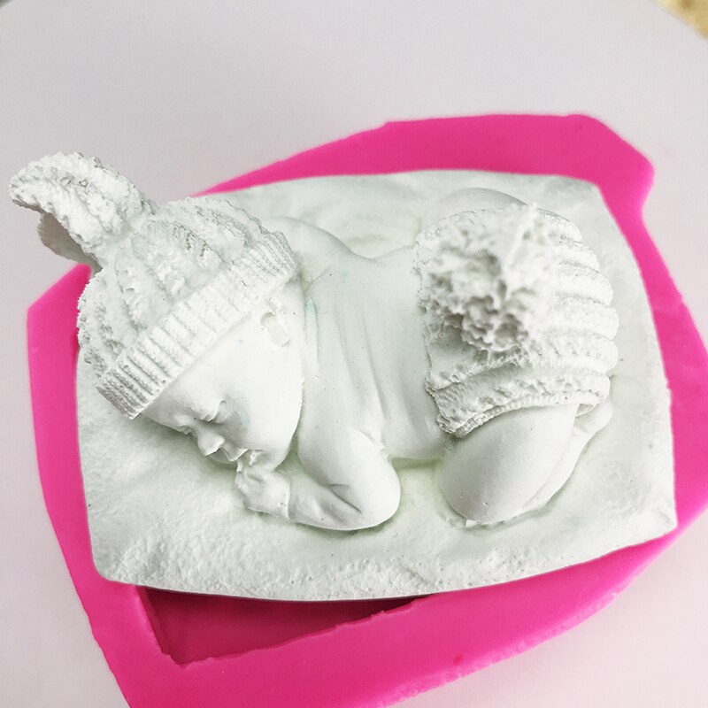 Sovende babyform siliciumform kage fondant dekoration sæbe ler bageform t