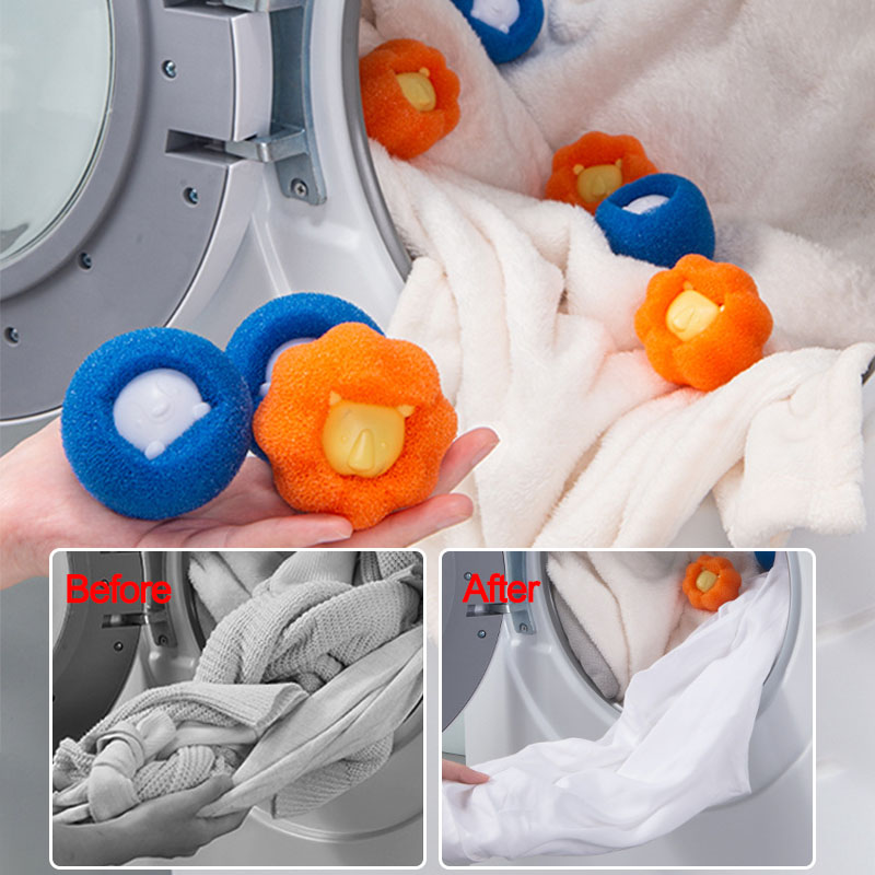 3PCS Anti-Entanglement Laundry Ball Household Washing Machine Cleaning Ball Sponge Liquid Detergent Ball Bathroom Accessories